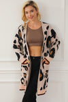 Leopard Animal Print Open Midi Cardigan-Tops-MomFashion