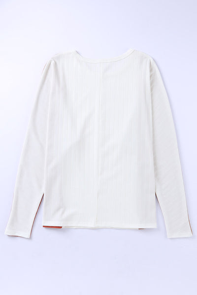 Apricot Colorblock Dolman Knit Top-Tops-MomFashion