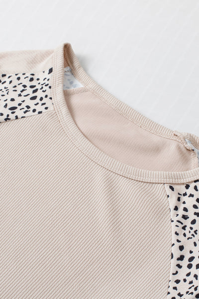 Leopard Print Pullover Top-Tops-MomFashion