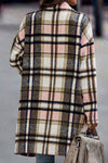 Pink Plaid Button Up Lapel Jacket-Outerwear-MomFashion