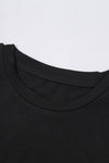 Black Solid Color Crew Neck Tee-Tops-MomFashion