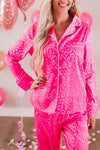 Rose 2pcs Leopard Satin Long Sleeve Pajamas Set-Loungewear-MomFashion