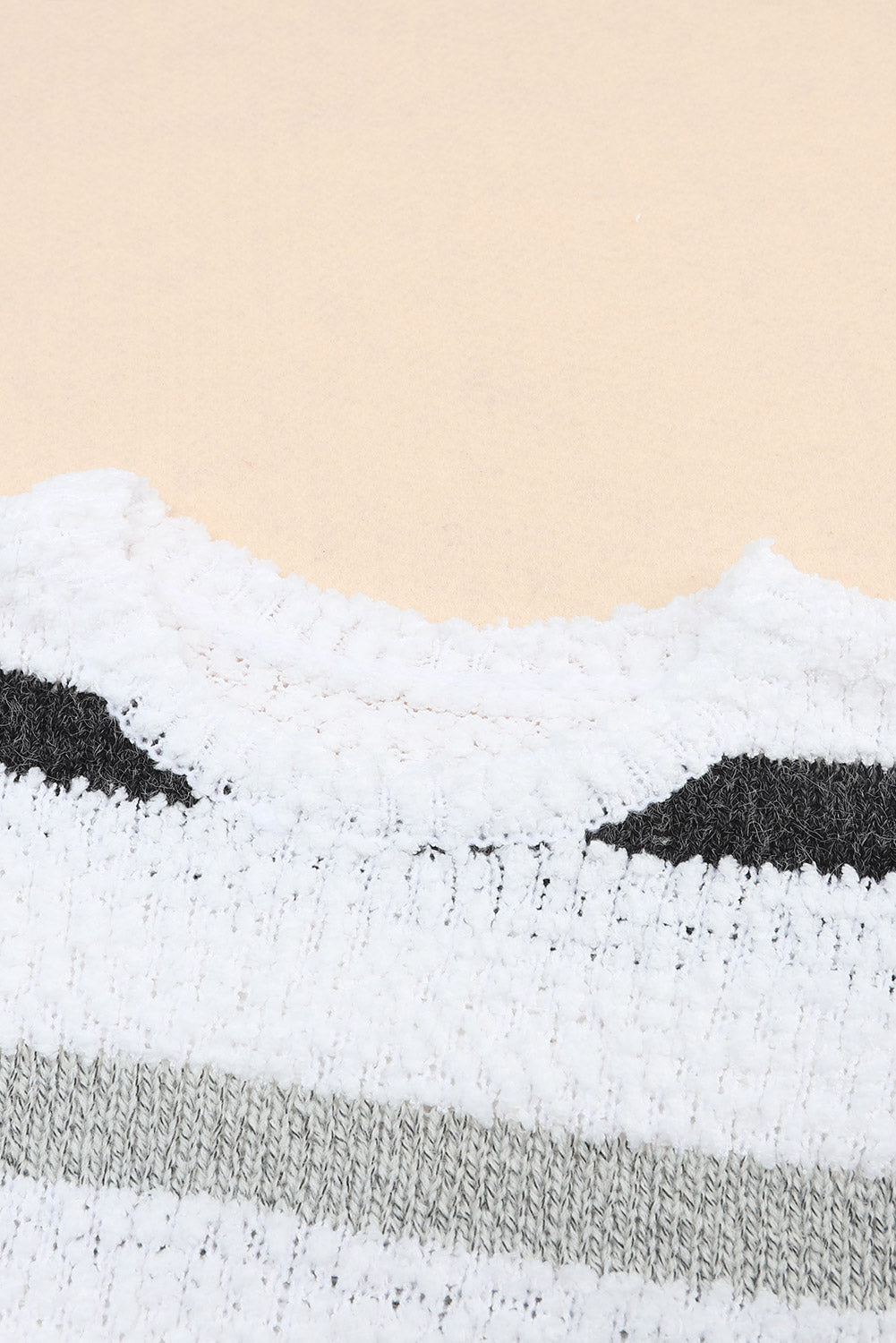 Striped Popcorn Knit Sweater-Tops-MomFashion