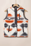 Multicolor Fuzzy Aztec Western Fashion Vest Jacket-Outerwear-MomFashion