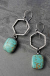 Green Vintage Turquoise Geometric Drop Earrings-Accessories-MomFashion