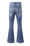 Sky Blue Slight Distressed Medium Wash Flare Jeans-Bottoms-MomFashion