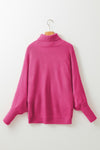 Rose Merry Letter Embroidered High Neck Sweater-Tops-MomFashion