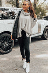 Gray Cowl Neck Shift Tunic Top-Tops-MomFashion