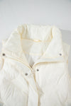 White Quilted High Neck Zip Up Jacket Vest-Outerwear/Vests-MomFashion