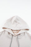 Parchment Drawstring Kangaroo Pocket Quilted Hooded Dress-Dresses-MomFashion