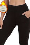 Black Fleece Lined Thermal Leggings-Bottoms-MomFashion