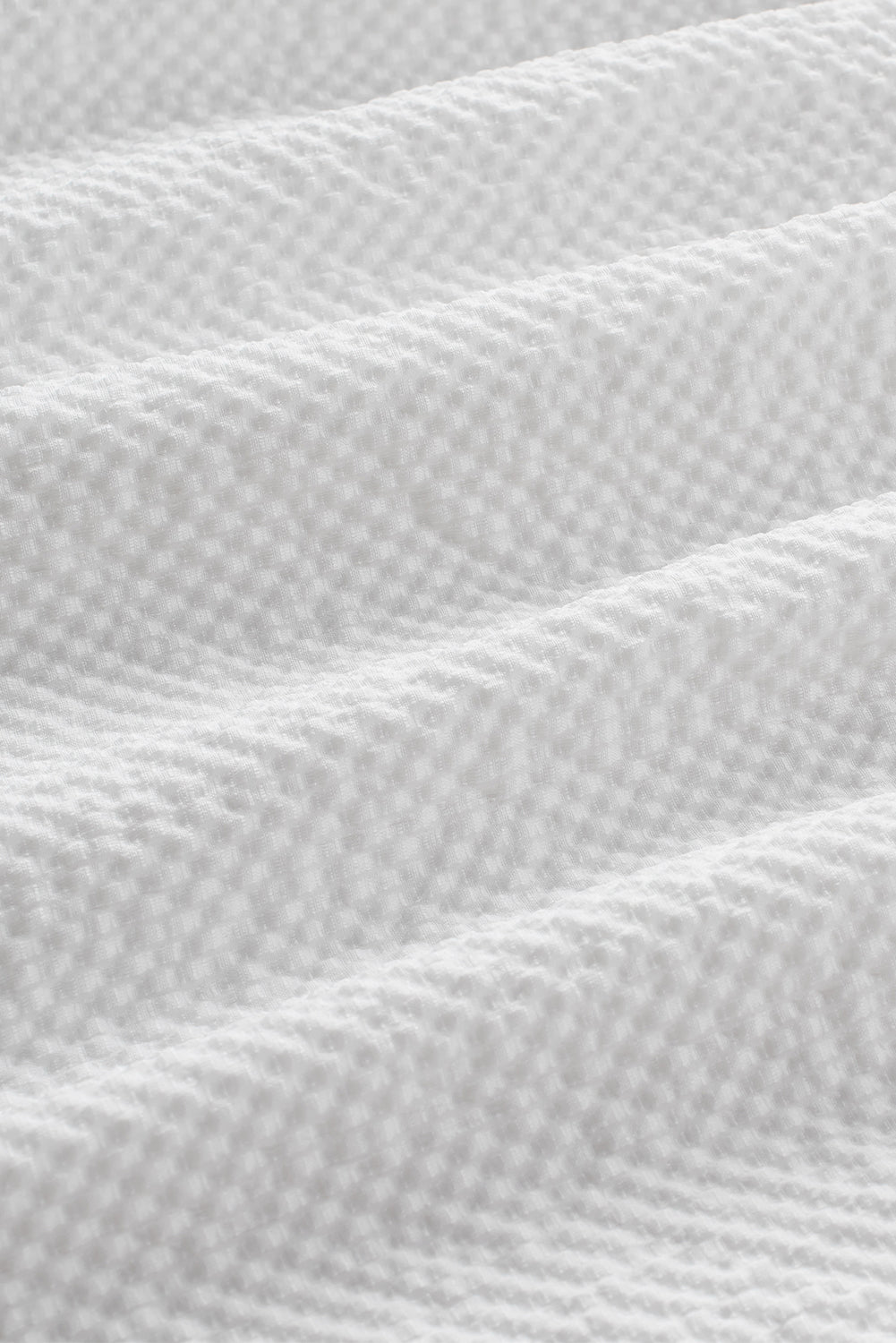 White Ruffle Accent Flutter Sleeve Notch Neck Top-Tops-MomFashion