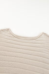 Apricot Exposed Seam Ribbed Knit Dolman Sweater-Tops-MomFashion