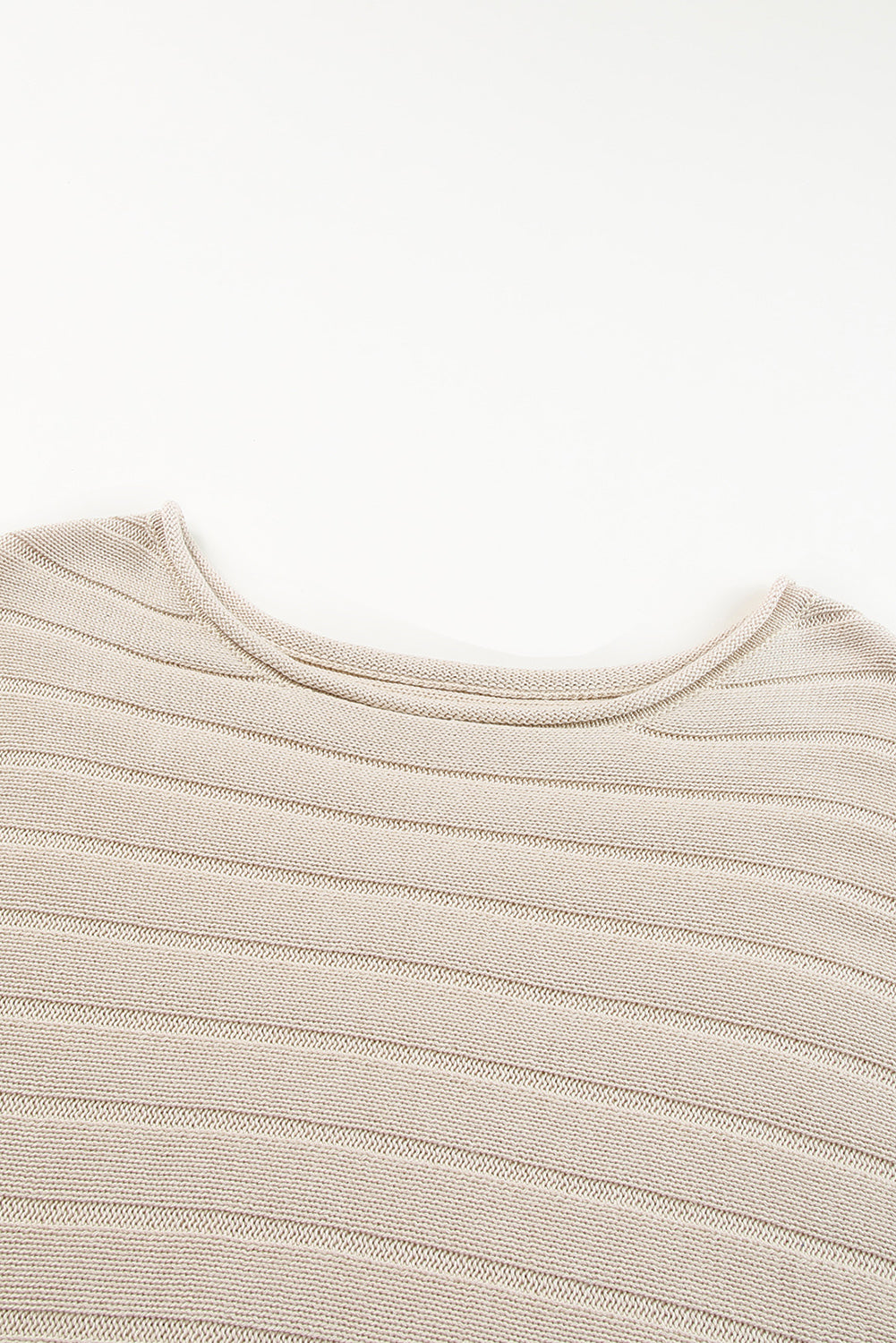 Apricot Exposed Seam Ribbed Knit Dolman Sweater-Tops-MomFashion
