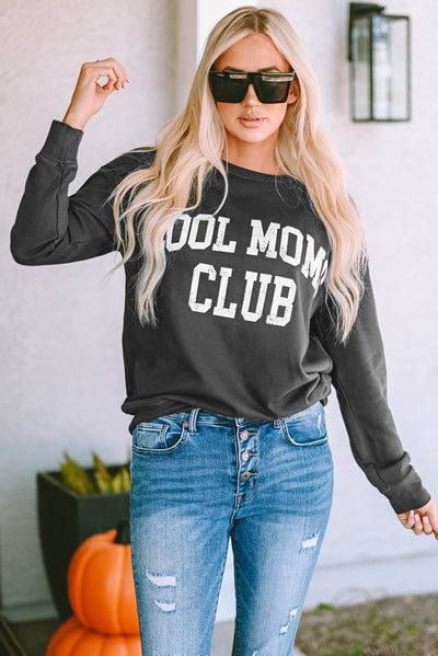 Gray COOL MOMS CLUB Drop Shoulder Sweatshirt-Tops-MomFashion