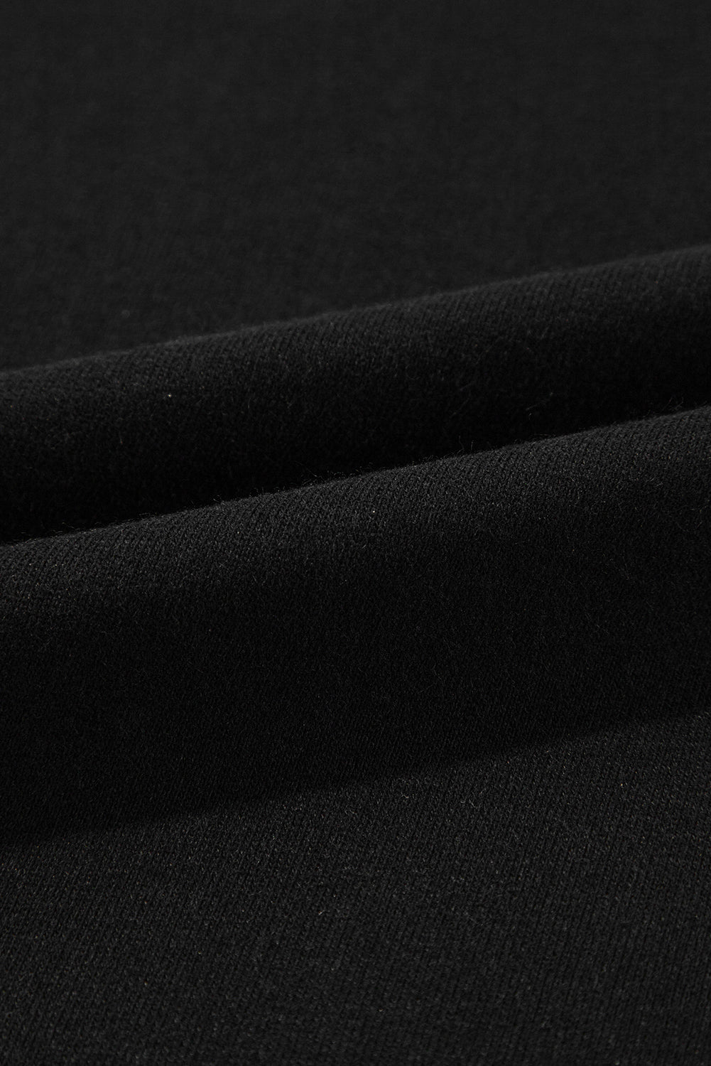 Black Solid O Neck High Low Hem Pullover Sweatshirt-Tops/Sweatshirts & Hoodies-MomFashion