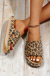 Leopard Print Thick Sole Slip On Slippers-Shoes & Bags-MomFashion