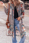 Multicolour Boho Mix Print Long Kimono-Outerwear-MomFashion