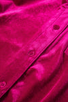 Pitaya Pink Buttoned V Neck Chest Pocket Velvet Shirt-Tops/Blouses & Shirts-MomFashion