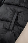 Black Sleek Quilted Puffer Hooded Vest Coat-Outerwear-MomFashion