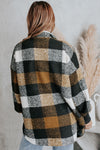 Black Zipper Side Pockets Plaid Overcoat-Outerwear-MomFashion