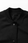 Black Big Pockets Baseball Collar Jacket-Outerwear-MomFashion