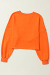 Orange Game Day Lettering Rugby Notched Neck Sweatshirt-Tops-MomFashion