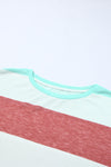 Green Plus Size Colorblock Pullover Top-Plus Size-MomFashion