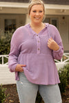 Plus Size Hooded Waffle Knit Top-Plus Size-MomFashion