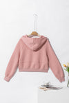 Pink Quarter Zip Kangaroo Pocket Hoodie-Tops-MomFashion