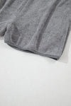 Gray Long Sleeve Top and Drawstring Shorts Lounge Set-Loungewear-MomFashion