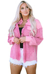 Rose Mineral Washed Cotton Shacket-Outerwear-MomFashion