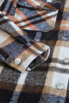 Geometric Plaid Print Pocketed Shacket-Outerwear-MomFashion