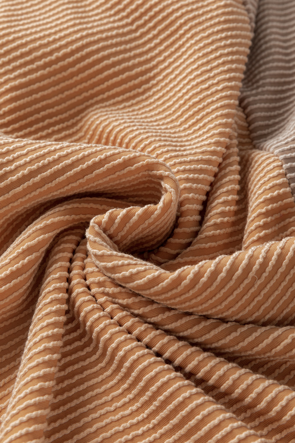 Brown Corded 2pcs Colorblock Pullover and Pants Outfit-Loungewear-MomFashion