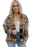 Brown Western Aztec Print Jacket-Outerwear-MomFashion