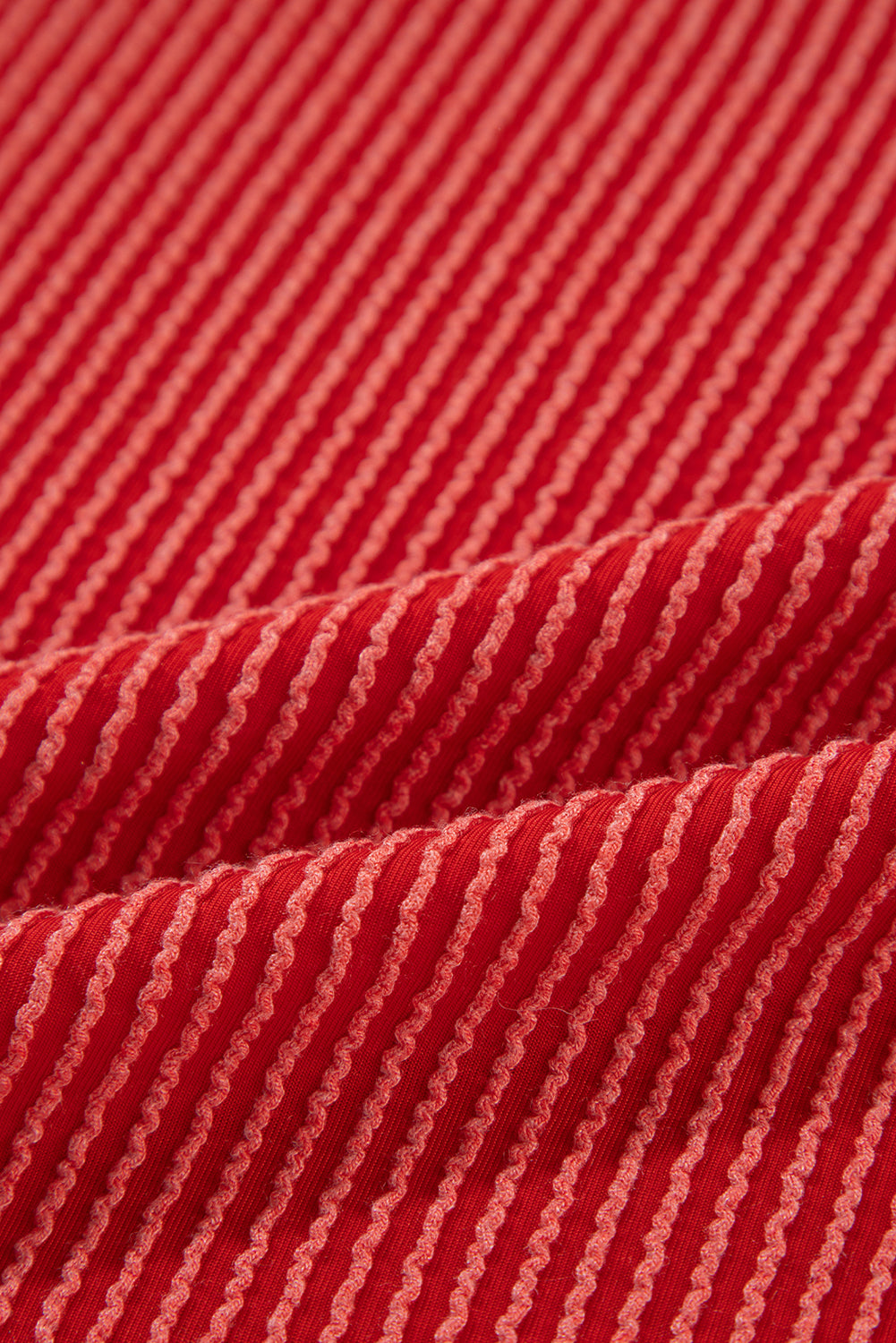 Fiery Red JOLLY Corded Long Sleeve Top and Pockets Pants Set-Two Piece Sets/Pant Sets-MomFashion