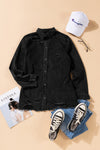 Black Ripped Denim Jacket-Outerwear-MomFashion