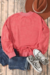 Drop Shoulder Crew Neck Pullover Sweatshirt-Tops-MomFashion