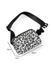 Black Leopard Print Buckle Canvas Chest Bag 20*5*14cm-Shoes & Bags-MomFashion