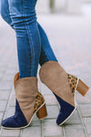 Leopard Print Color Block Patchwork Heeled Boots-Shoes & Bags-MomFashion