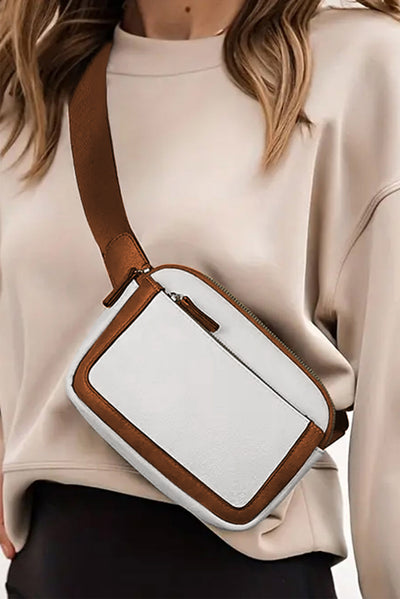 White Adjustable Strap Mini PU Leather Crossbody Bag-Shoes & Bags-MomFashion