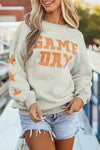 Grapefruit Orange Game Day Graphic Sweatshirt-Tops-MomFashion