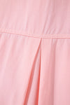 Pink Flap Pocket Tab Sleeve Button-Down Plus Size Shirt-Plus Size-MomFashion