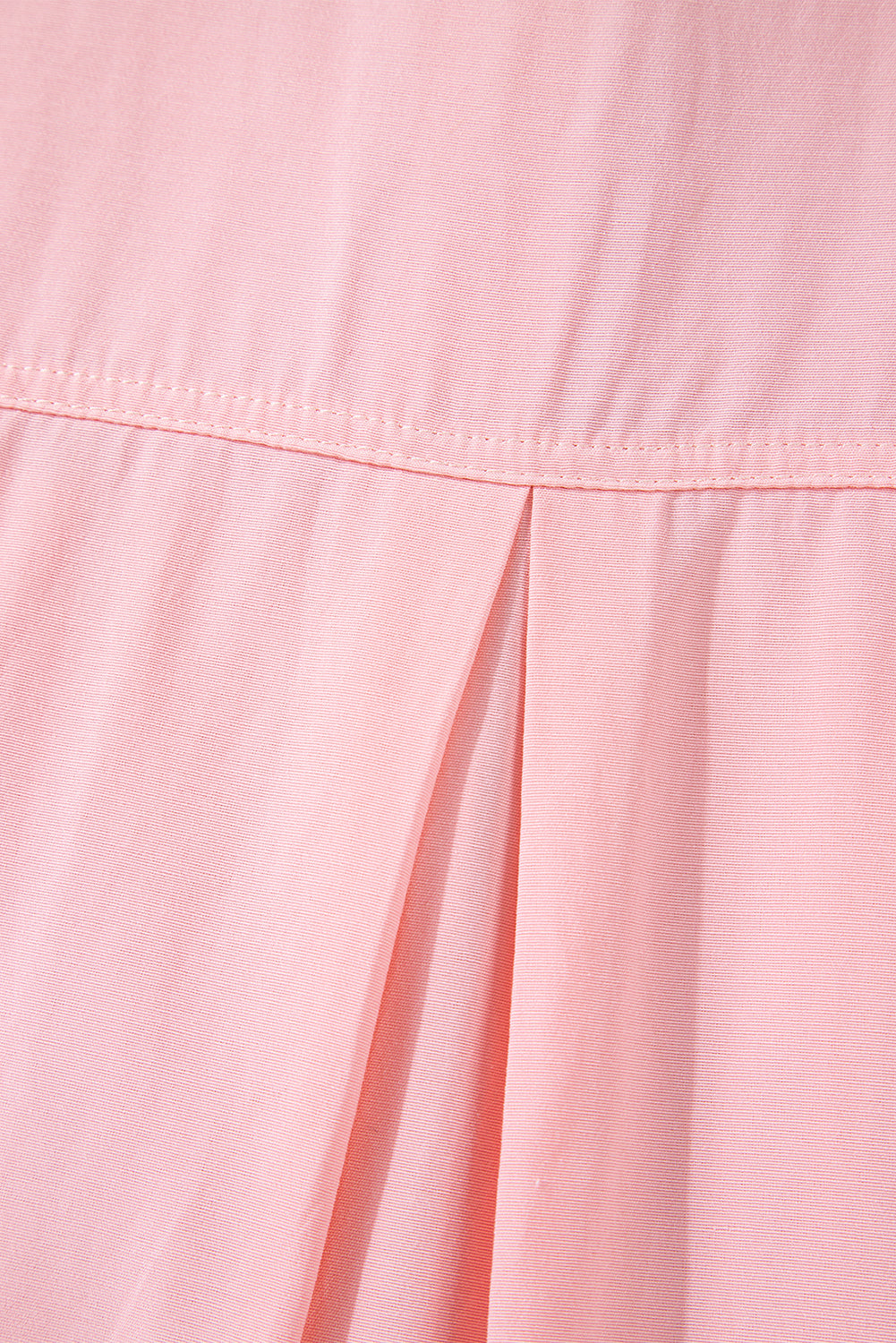 Pink Flap Pocket Tab Sleeve Button-Down Plus Size Shirt-Plus Size-MomFashion