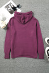 V Neck Ribbed Drop Shoulder Hooded Sweater-Tops-MomFashion