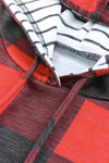 Fiery Red Christmas Plaid Striped Patchwork Drawstring Hoodie-Tops-MomFashion