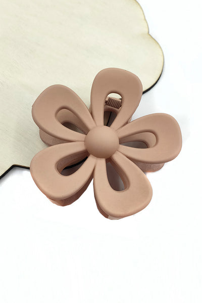 Camel Sweet Hollowed Flower Shape Claw Clip-Accessories-MomFashion