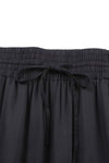 Black Drawstring Elastic Waist Casual Wide Leg Pants-Bottoms-MomFashion