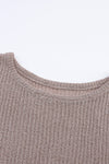 Gray Slouchy Dolman Sleeve High Low Sweater-Tops-MomFashion