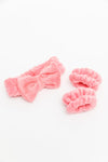 Bright Pink Cute Flannel Bow Headband Set-Accessories-MomFashion